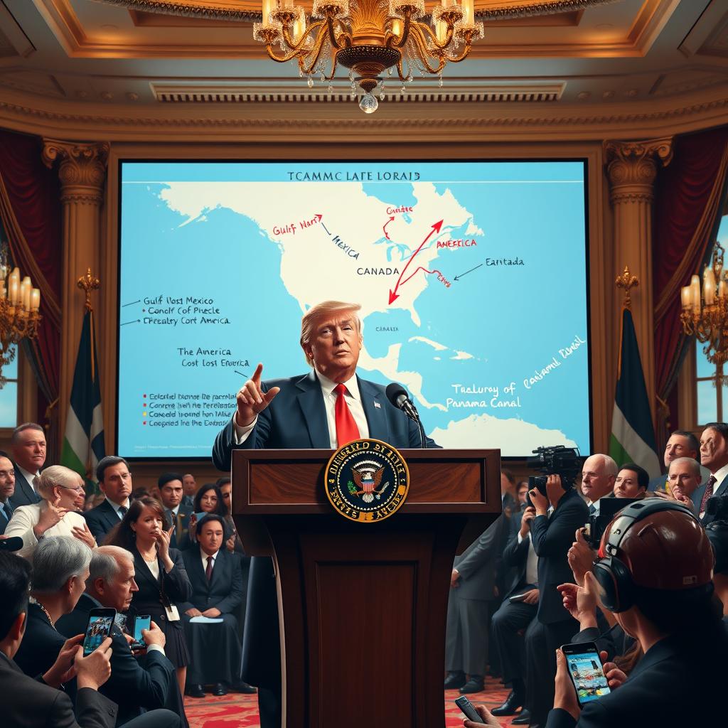 Trump Propõe Renomear o Golfo do México e Fazer Mudanças Territoriais Ambiciosas